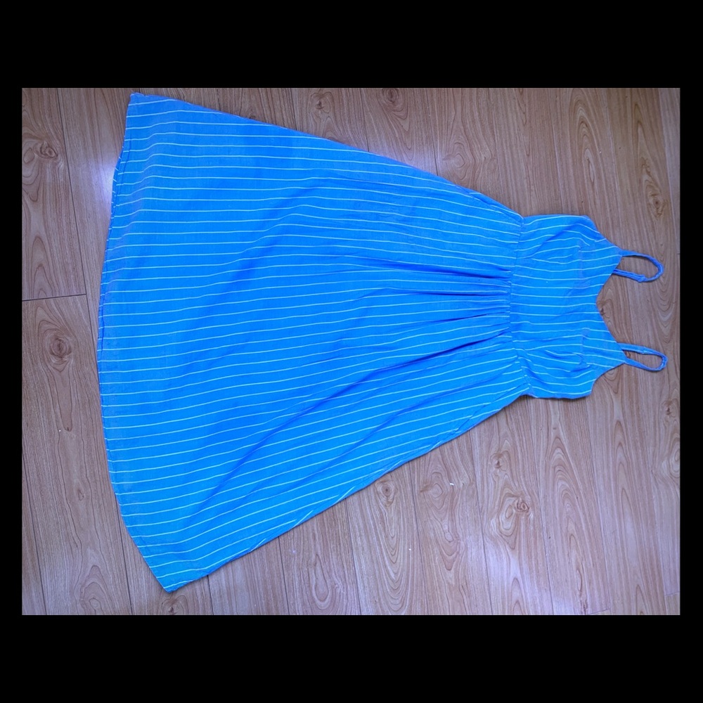 BABY BLUE PIN STRIPES DRESS
